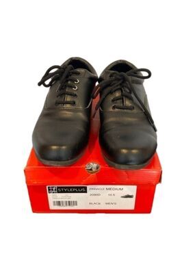 Men’s Black Leather Marching Band Dress Shoes Size 10.5